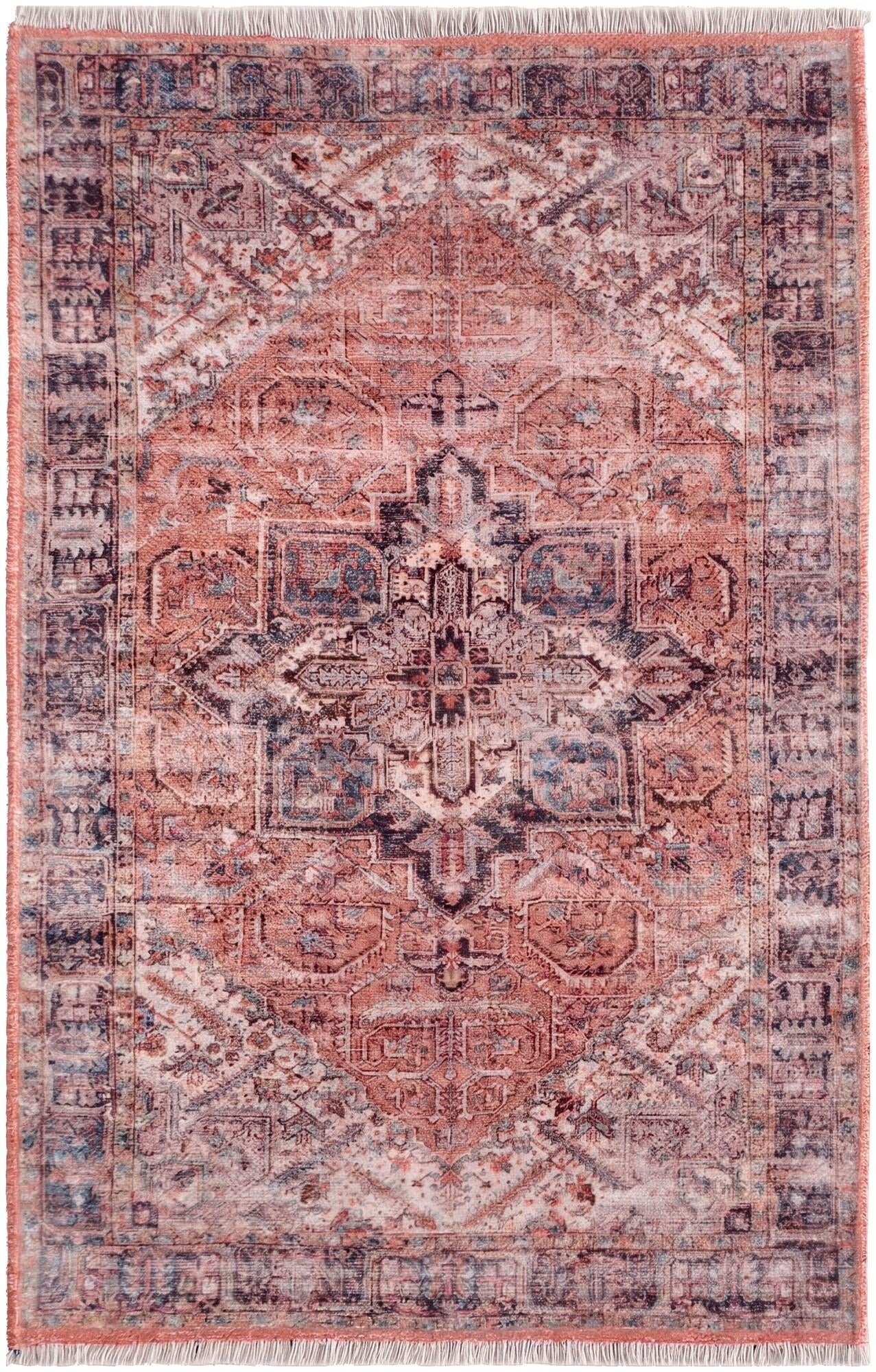 2' x 3' 1 Pinedale · Medallion rug, salmon pink