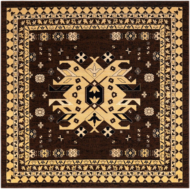 Isadora · Border rug, brown