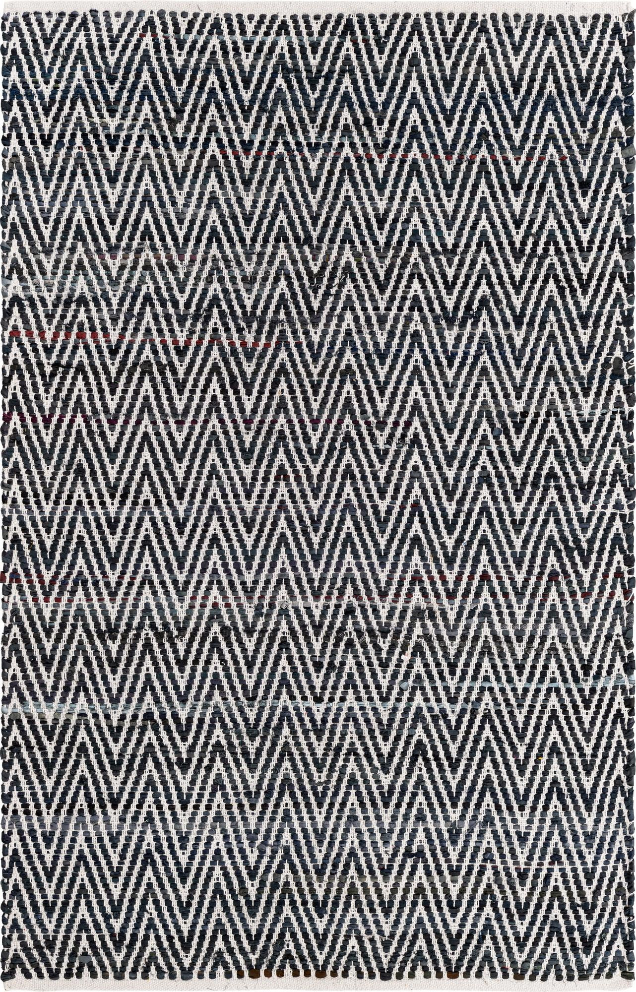 4' 1 x 6' 1 Hopkins · Chevron Chindi Rug, black