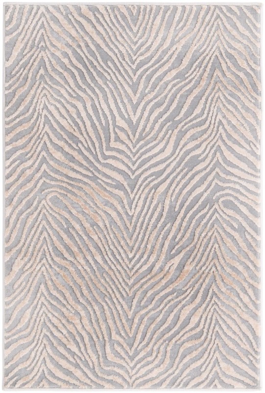 2' x 3' Beckford · Zebra rug, gray and ivory