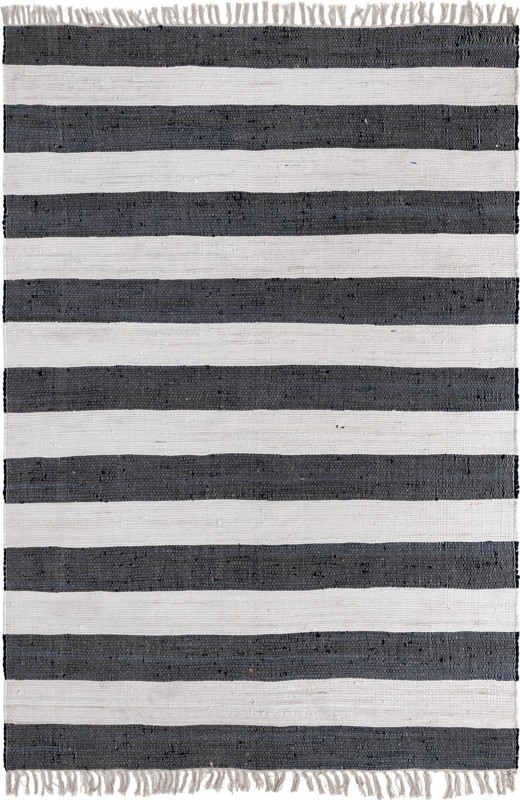 7' 1 x 10' Flagstaff · Striped Chindi Rug, navy