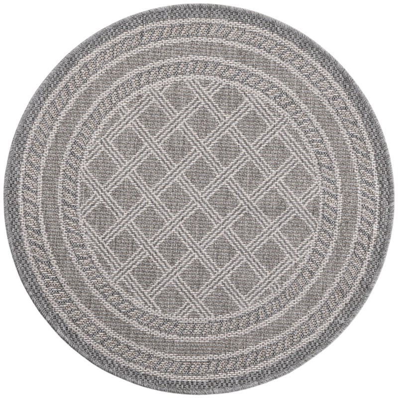 3' 3 x 3' 3 Mercer · Border Outdoor Rug, gray