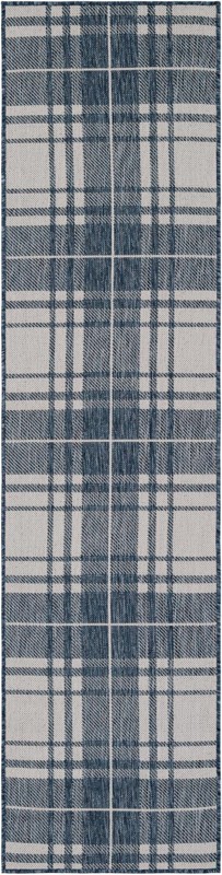 2' x 8' Maguire · Plaid Outdoor Rug, blue