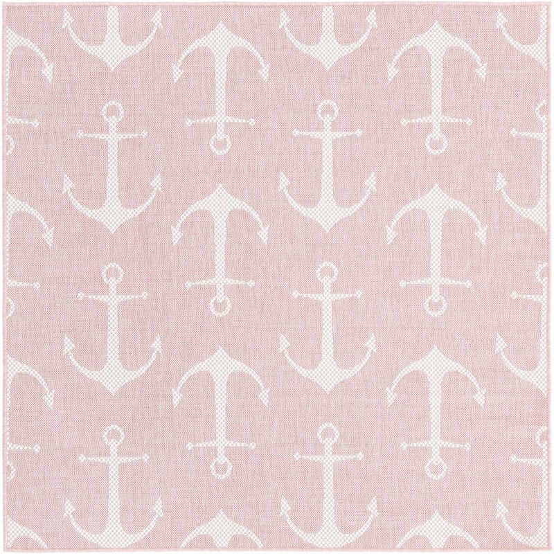 5' 3 x 5' 3 Millbrook · Pictoral Outdoor Rug, pink