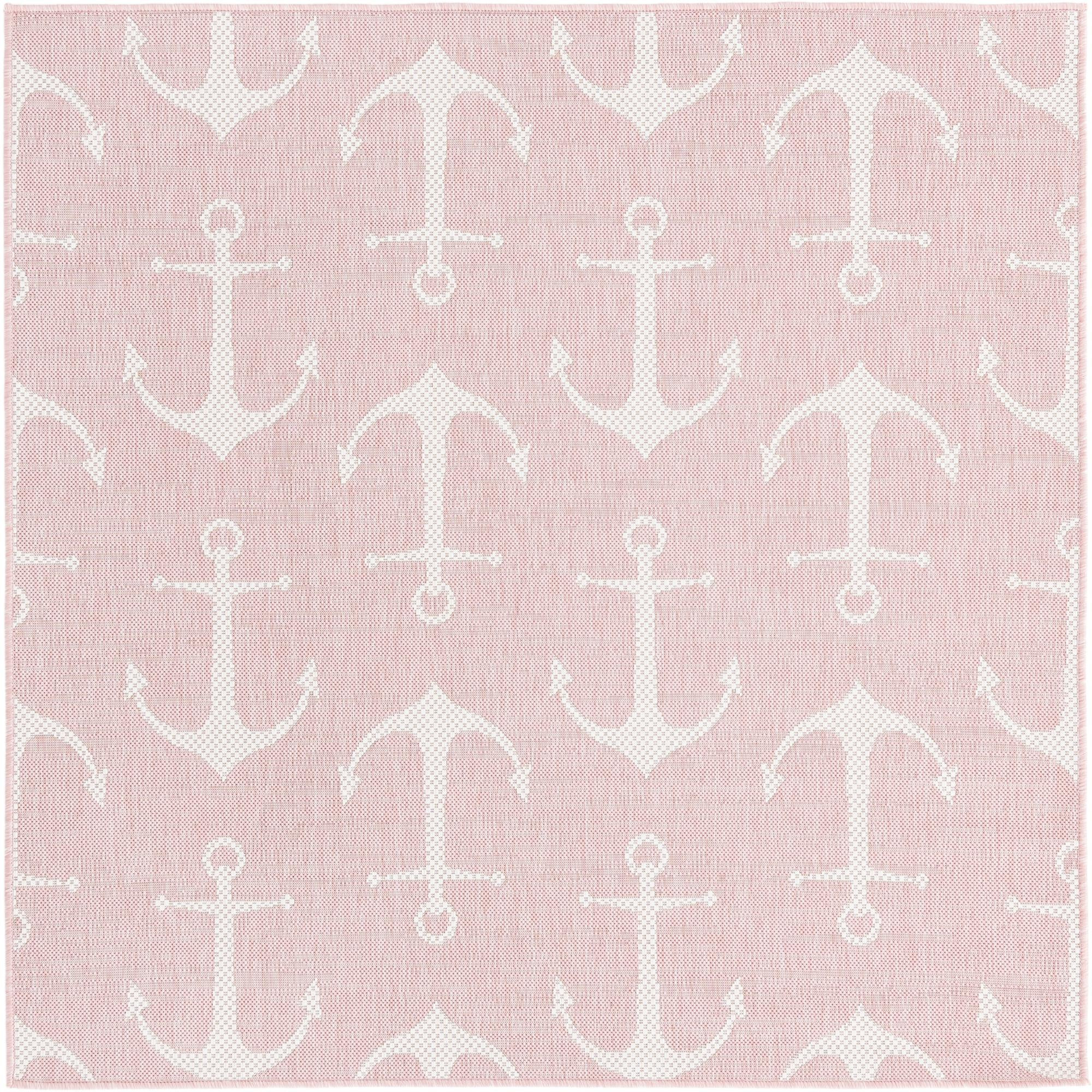 5' 3 x 5' 3 Millbrook · Pictoral Outdoor Rug, pink