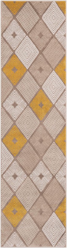 2' 7 x 10' Partridge · Diamond rug, ivory and yellow
