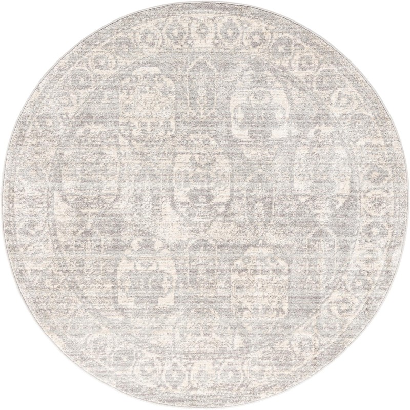 5' 2 x 5' 2 Pullman · Border rug, gray
