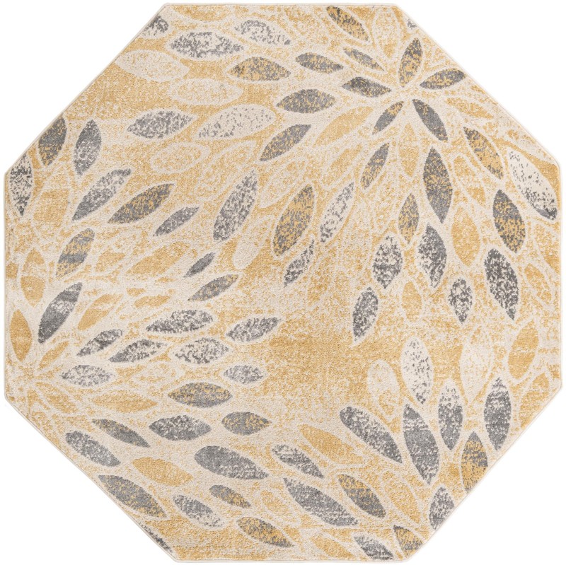 7' x 7' Kilbride · Floral / botanical rug, yellow