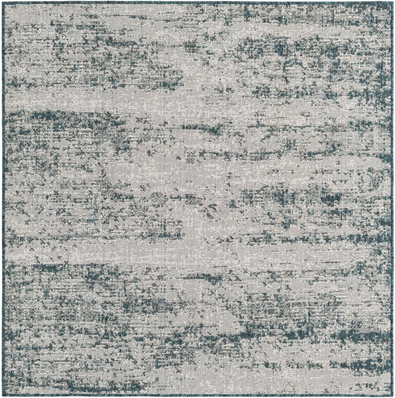 Henley · Abstract Outdoor Rug, teal