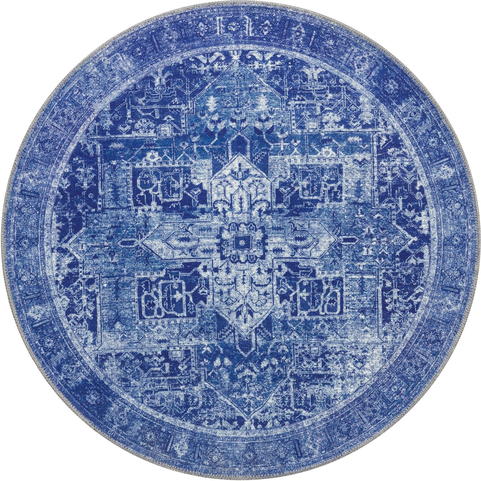 3' 6 x 3' 6 Clive · Border Washable Rug, navy
