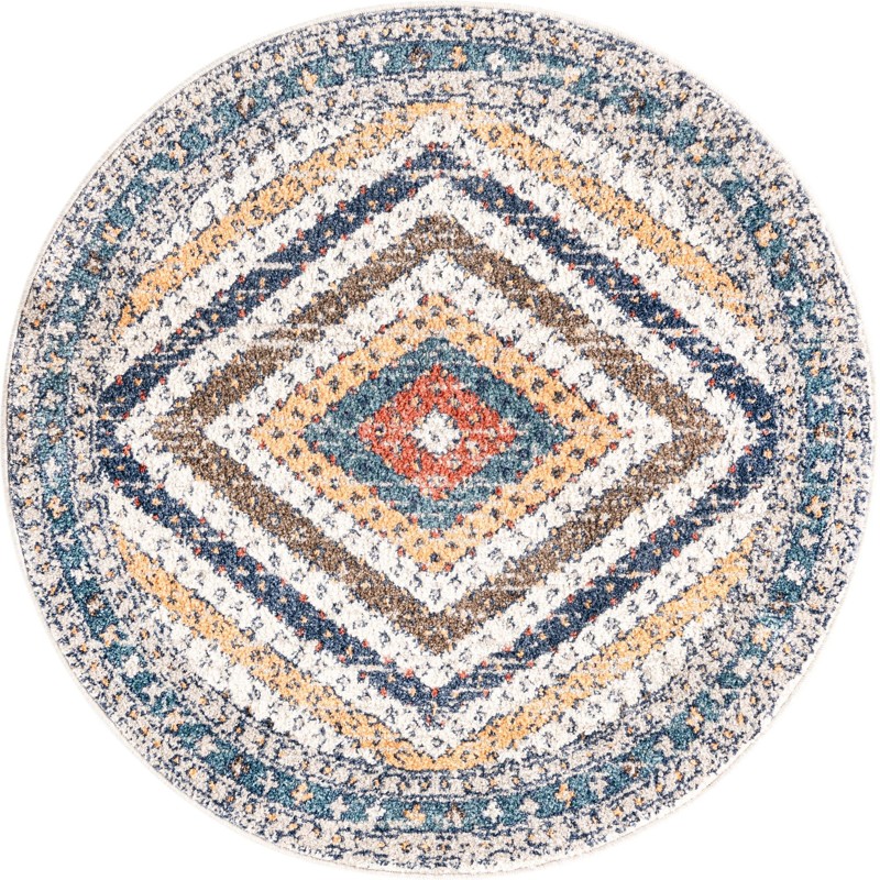 3' 3 x 3' 3 Nimmo · Diamond rug, blue