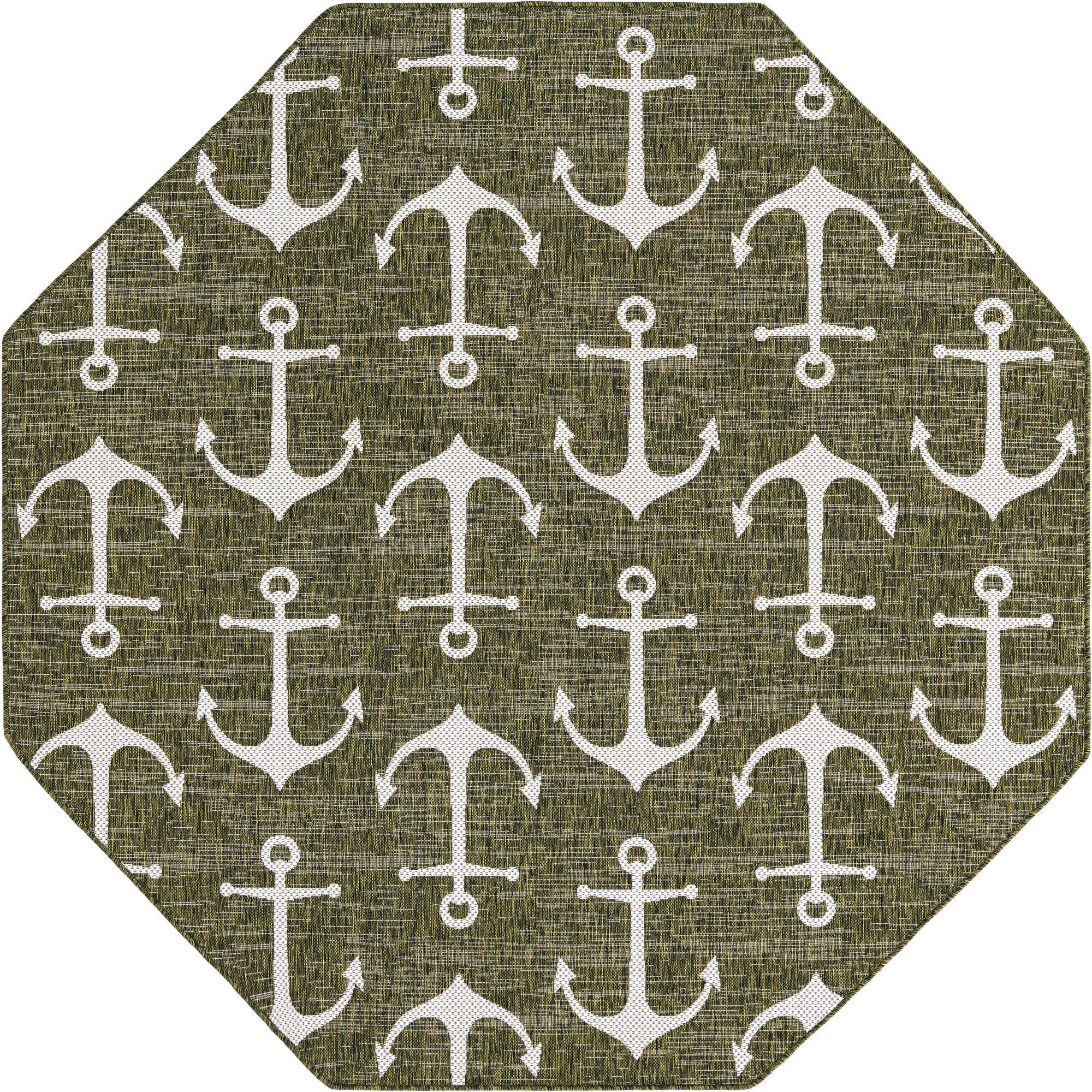 7' 10 x 7' 10 Millbrook · Pictoral Outdoor Rug, green