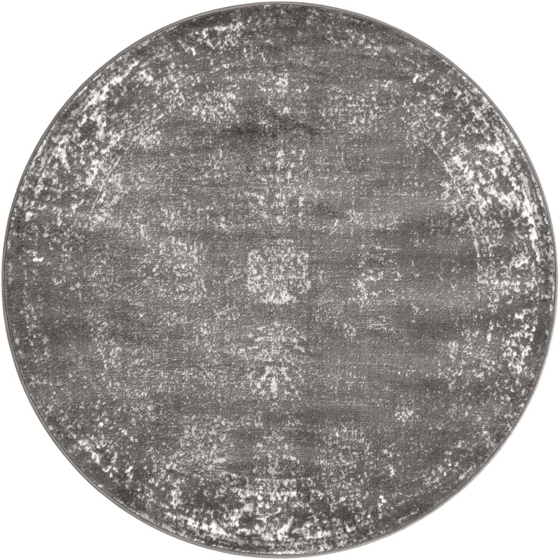 5' 3 x 5' 3 Blakemore · Distressed medallion rug, gray and beige