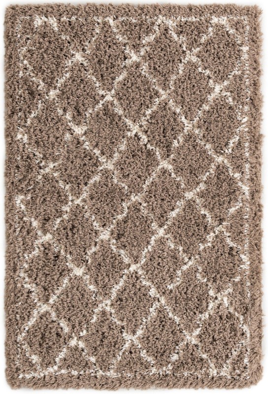 Kemble · Lattice shag rug, khaki and ivory