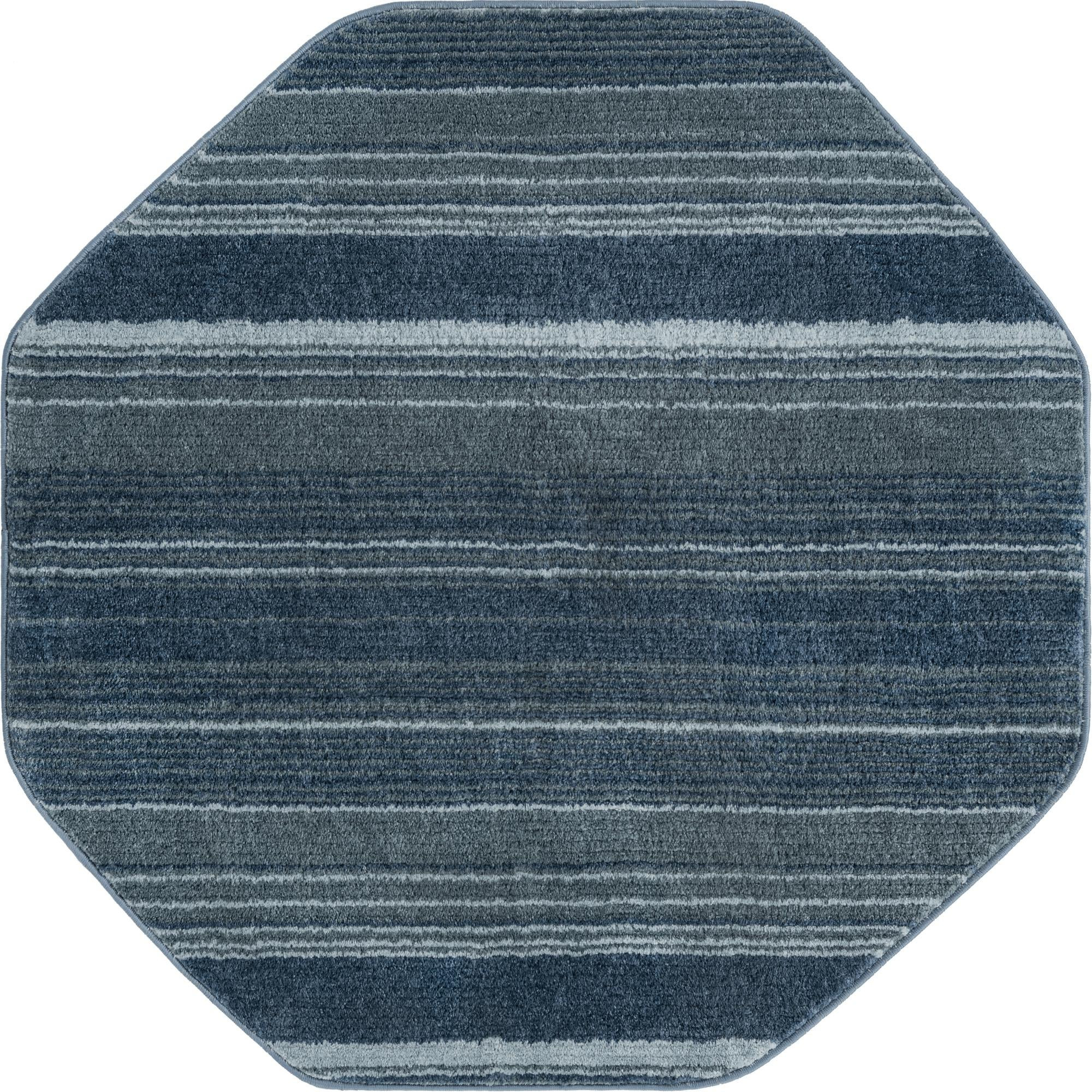 4' x 4' Jagger · Striped rug, blue and gray