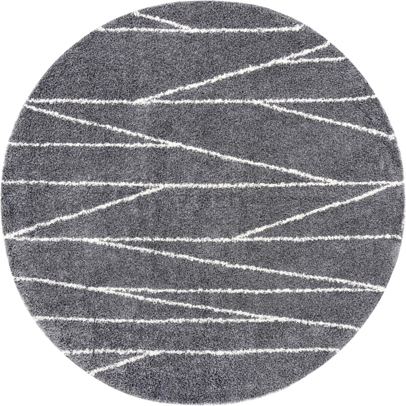 10' x 10' Edenton · Linear shag rug, gray and ivory