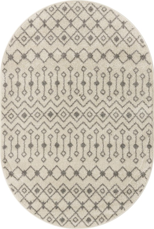 4' x 6' Boswell · Geometric lattice rug, ivory and gray