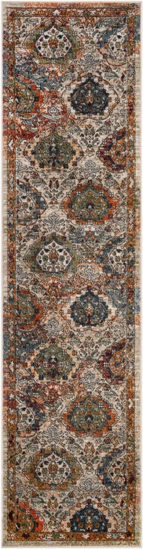 2' 7 x 10' Kirby · Medallion rug, multi and orange