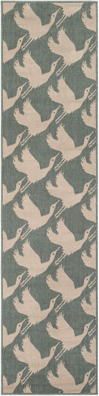 Hanover · Pictoral Outdoor Rug, stone blue