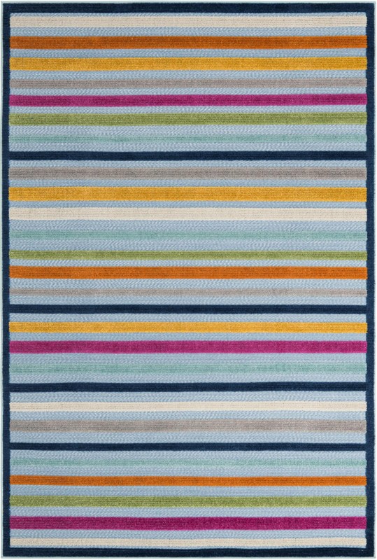 5' 3 x 8' Wesley · Border Outdoor Rug, blue