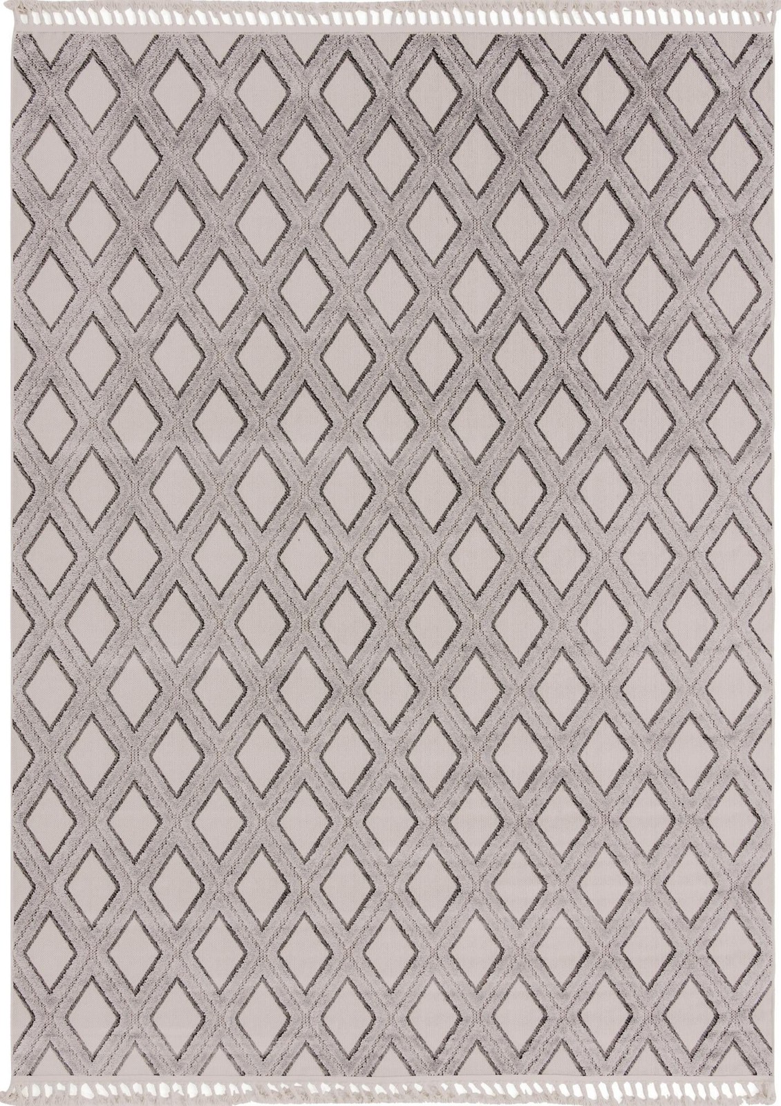 9' x 12' Goshen · Diamond rug, sandy beige and gray