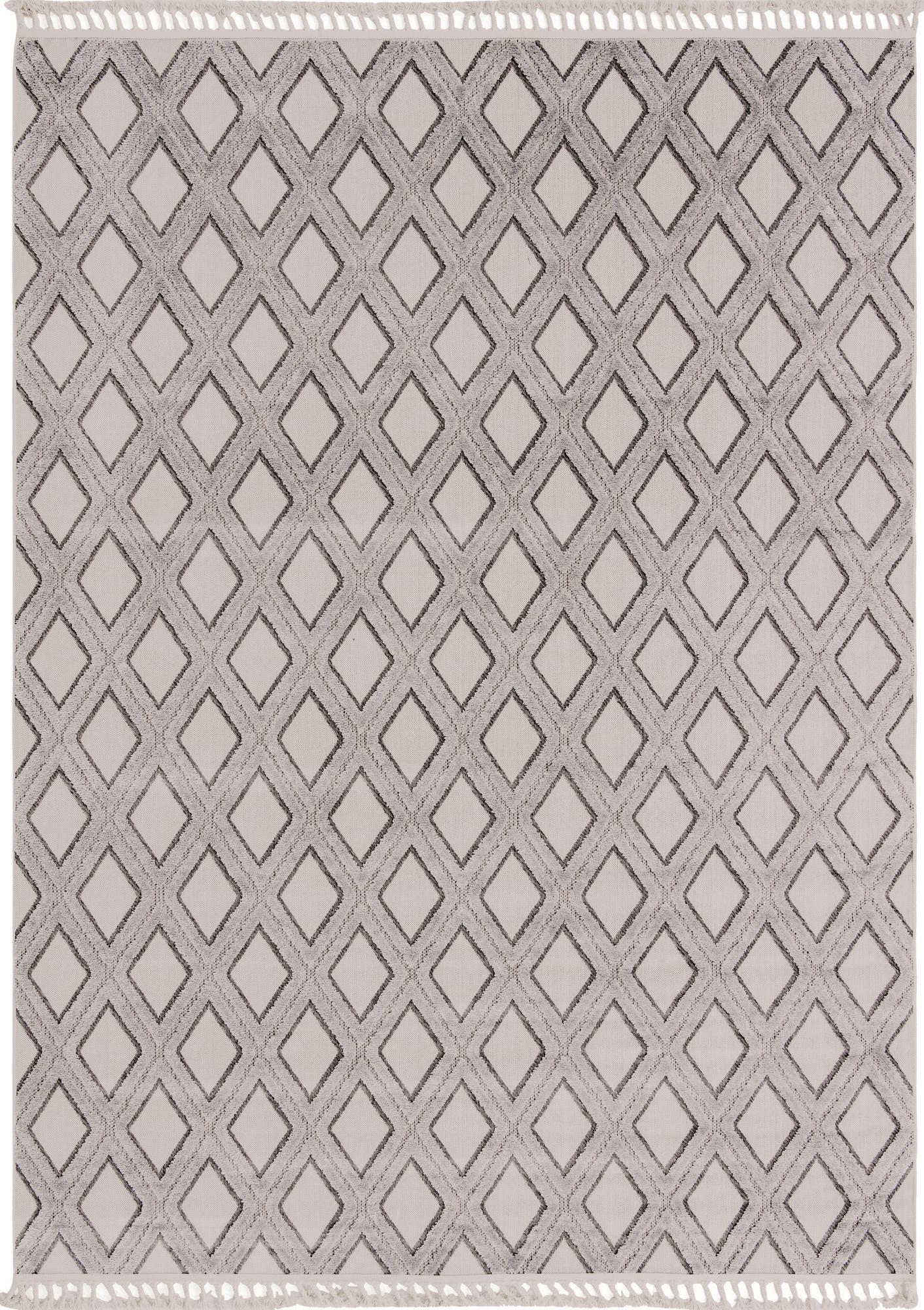 9' x 12' Goshen · Diamond rug, sandy beige and gray