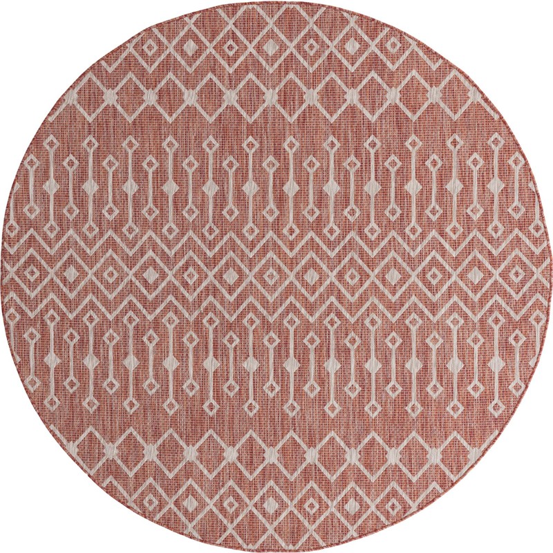 7' 10 x 7' 10 Kearney · Chevron Outdoor Rug, rustred