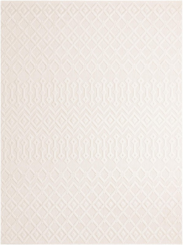 9' x 12' Creed · Diamond Outdoor Rug, ivory