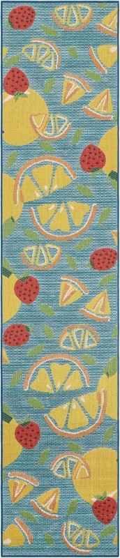 Masterson · Floral / botanical Outdoor Rug, blue
