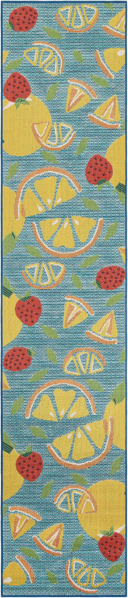 2' 7 x 12' Masterson · Floral / botanical Outdoor Rug, blue