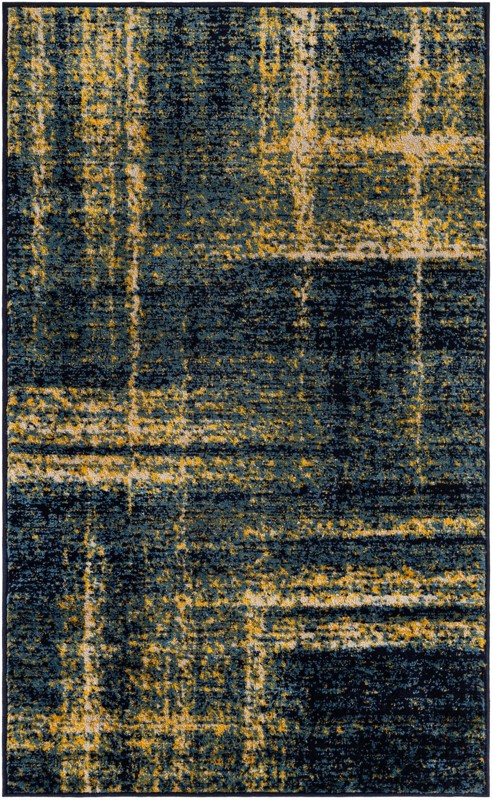 Rudd · Abstract rug, navy blue and yellow