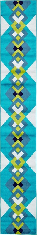 Blakemore · Geometric diamond rug, turquoise and green