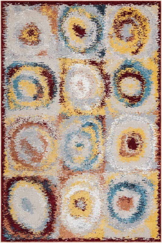 Havelock · Abstract circles Washable Rug, multicolor