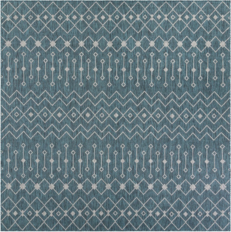 10' x 10' Kearney · Diamond Outdoor Rug, teal
