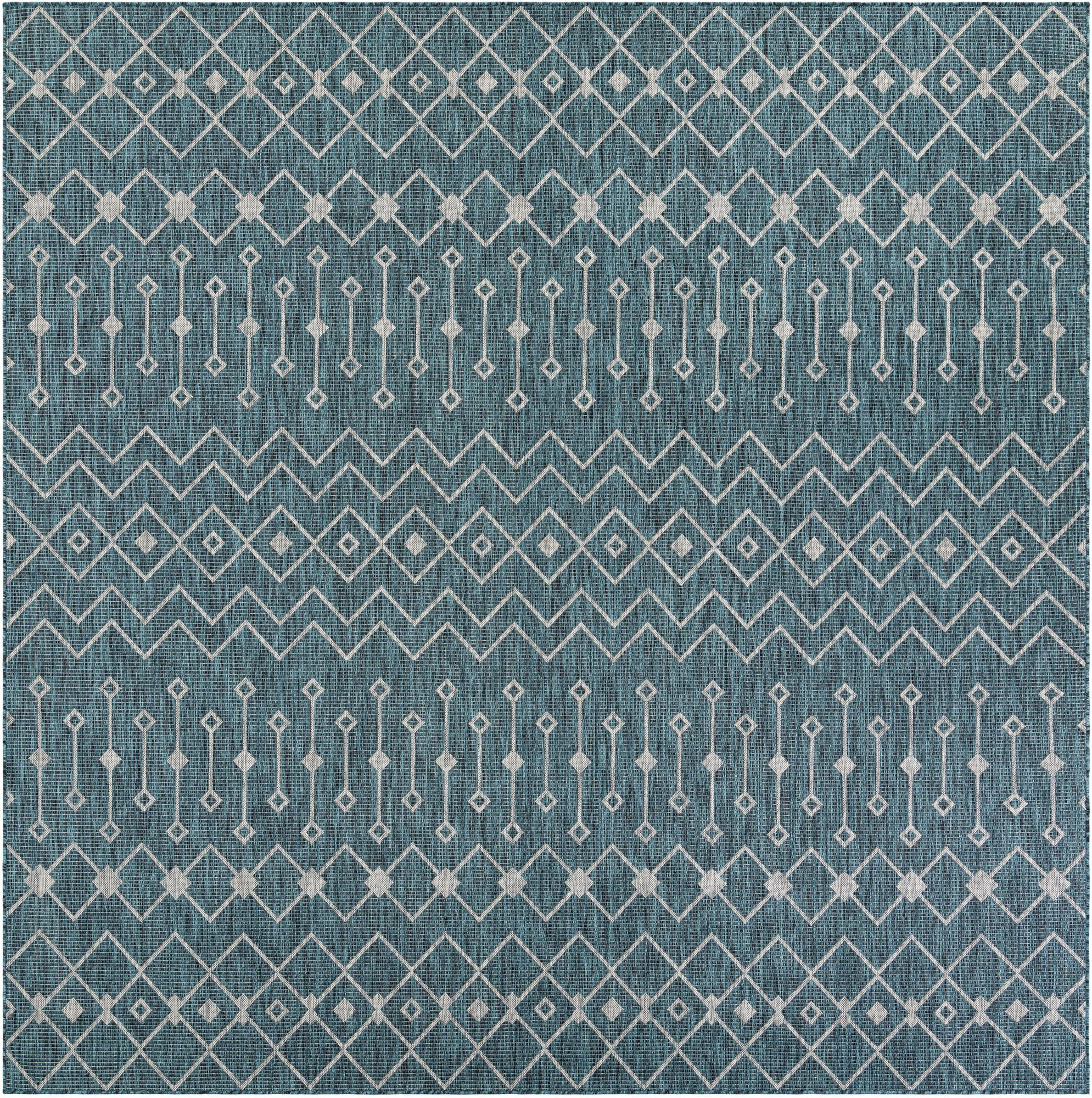 10' x 10' Kearney · Diamond Outdoor Rug, teal