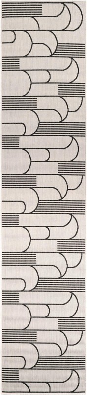 2' 7 x 12' Prudence · Geometric Outdoor Rug, black and white