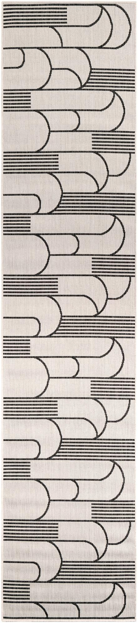 2' 7 x 12' Prudence · Geometric Outdoor Rug, black and white