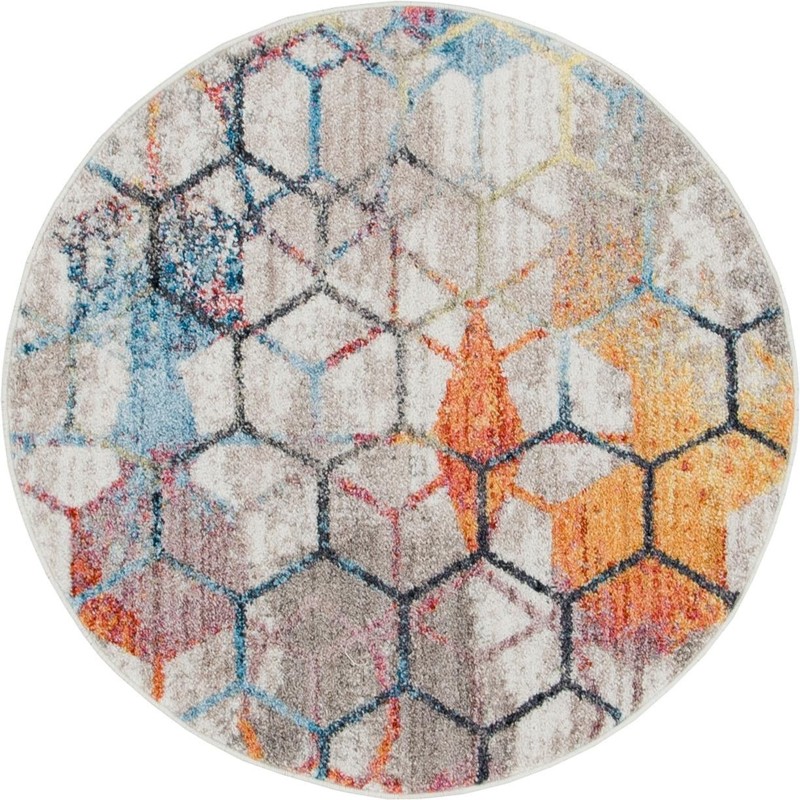 3' 3 x 3' 3 Huntley · Abstract rug, cream