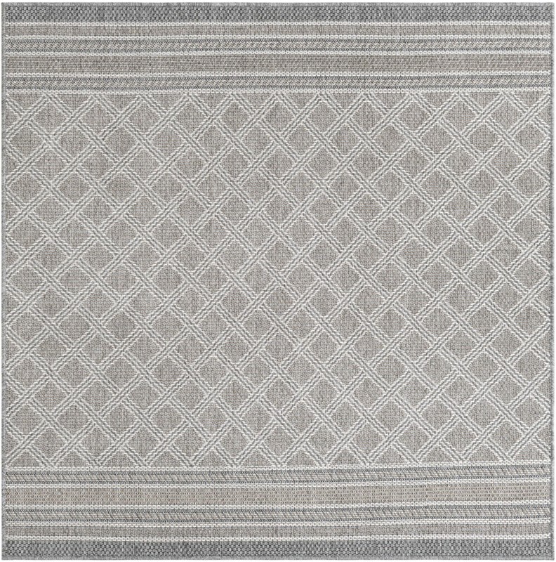 5' 1 x 5' 1 Mercer · Border Outdoor Rug, gray