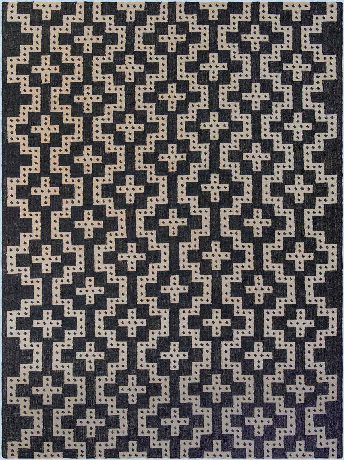 10' x 14' 1 Earley · Geometric Wool Rug, navy and off-white