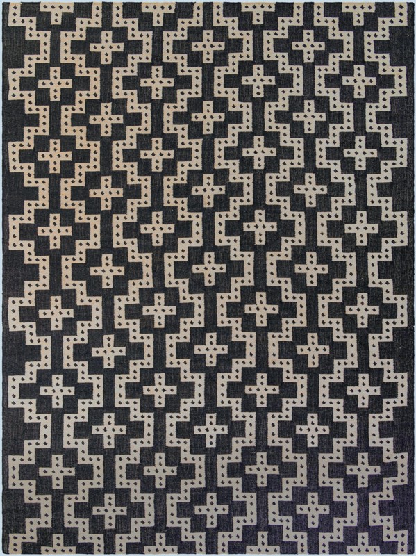 10' x 14' 1 Earley · Geometric Wool Rug, navy and off-white