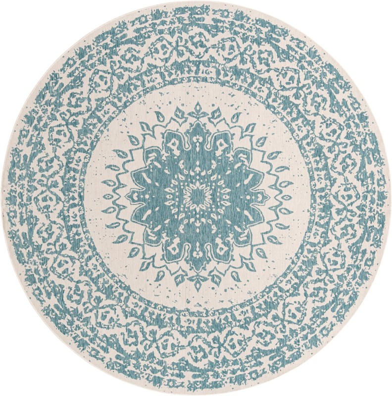 10' x 10' Royce · Medallion Outdoor Rug, aqua