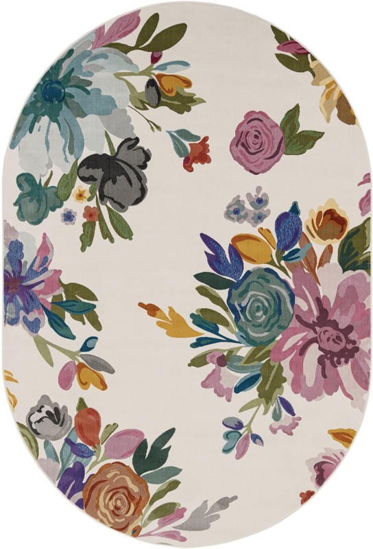 7' 1 x 10' Hastings · Floral / botanical rug, ivory