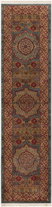Nesbitt · Medallion rug, gold and red