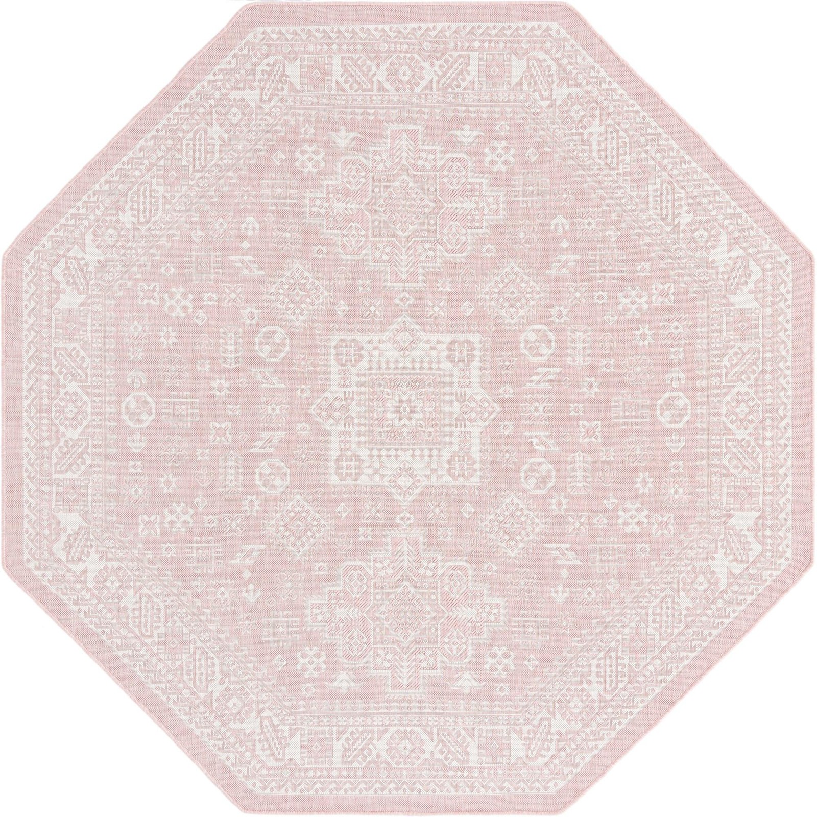7' 10 x 7' 10 Bellamy · Border Outdoor Rug, pink