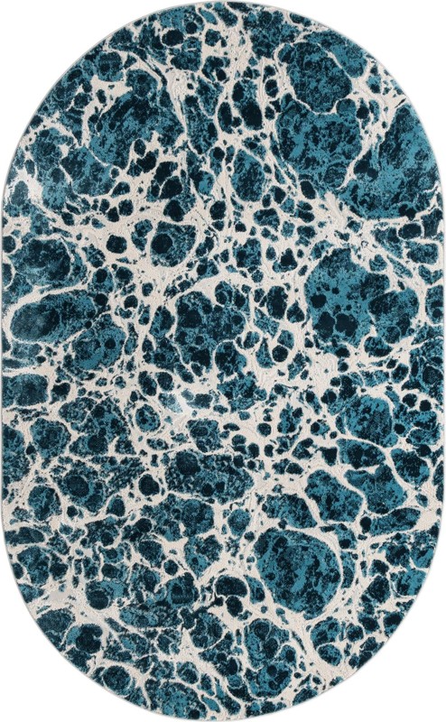 5' x 8' Lionel · Abstract rug, blue