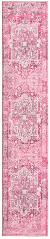 2' 7 x 13' Balmer · Medallion rug, pink and ivory