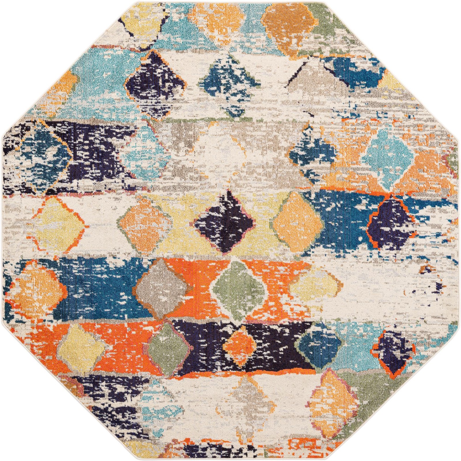 7' 10 x 7' 10 Oakes · Abstract Washable Rug, ivory