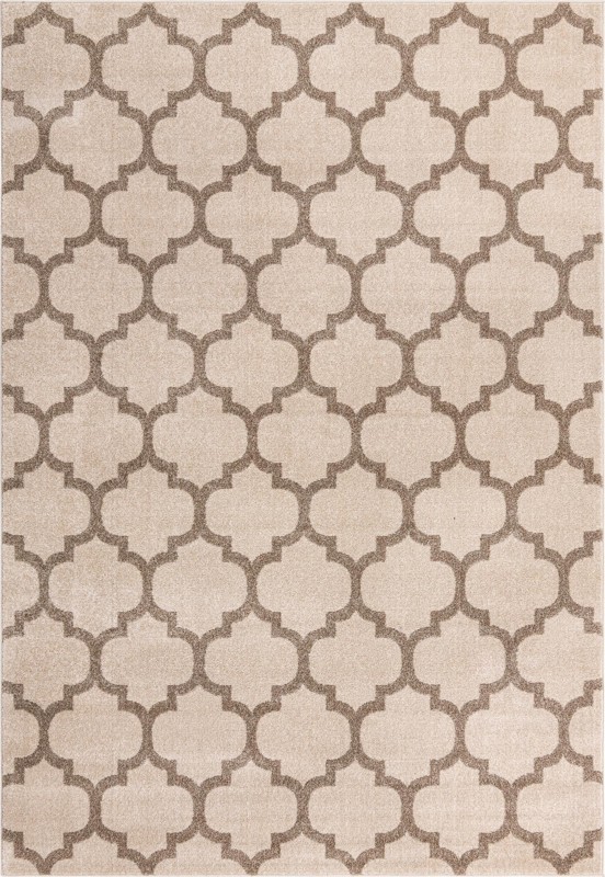 7' x 10' Arkwright · Lattice rug, beige and tan