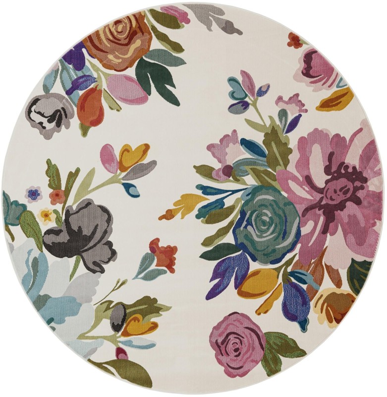 7' 10 x 7' 10 Hastings · Floral / botanical rug, ivory